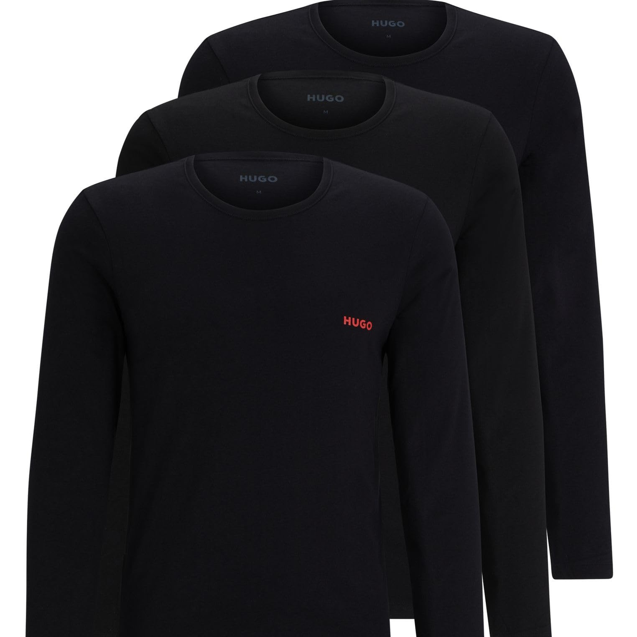 【含税直邮】HUGO BOSS 男式RN 三件套带徽标棉质上衣,黑色 1,M