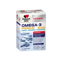 Doppelherz 双心 1500mgOMEGA-3深海鱼油胶囊 120粒