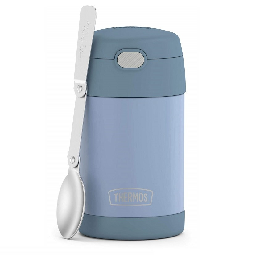 【含税直邮】THERMOS 膳魔师 隔热食品罐 不锈钢材质 手动 适合儿童使用 475ml 电光蓝