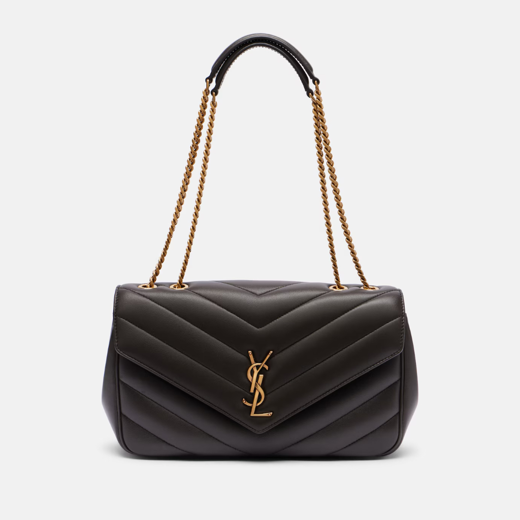 SAINT LAURENT 圣罗兰 Lou Lou 中号灰色皮革单肩包
