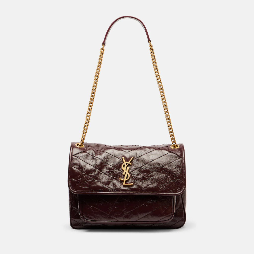 SAINT LAURENT 圣罗兰 Niki 中号酒红色单肩包