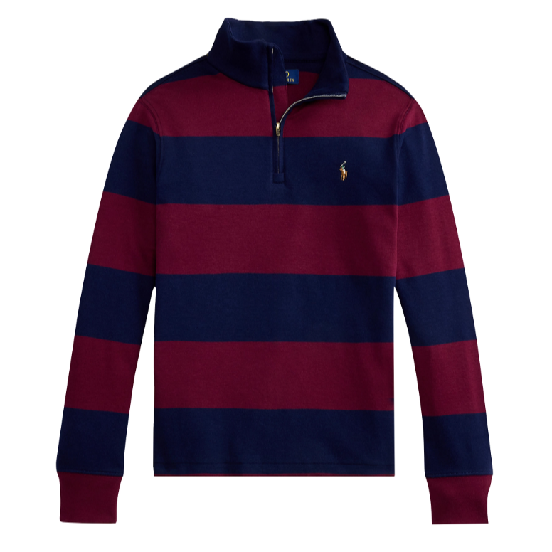Ralph Lauren 拉夫劳伦大童款条纹拉链Polo衫