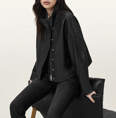 AllSaints Ryder 立领皮夹克