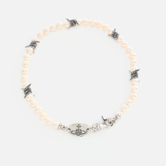 Vivienne westwood 西太后 Verena 黑色浮雕珍珠项链