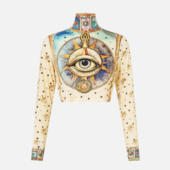 Camilla 小高领印花上衣