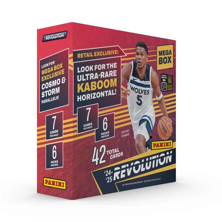 Panini 2024-25 NBA篮球交易卡 Revolution系列超级盒装 官方授权新秀卡插卡 6包装42张卡牌收藏套装