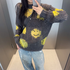 Acne Studios 小鸡黄笑脸灰毛衣