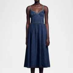 Sandro 牛仔连衣吊带裙