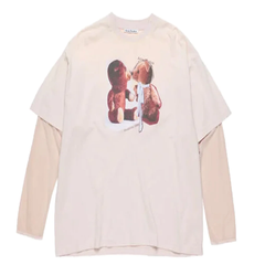 之前£357！Acne Studios 粉色假2件小熊T