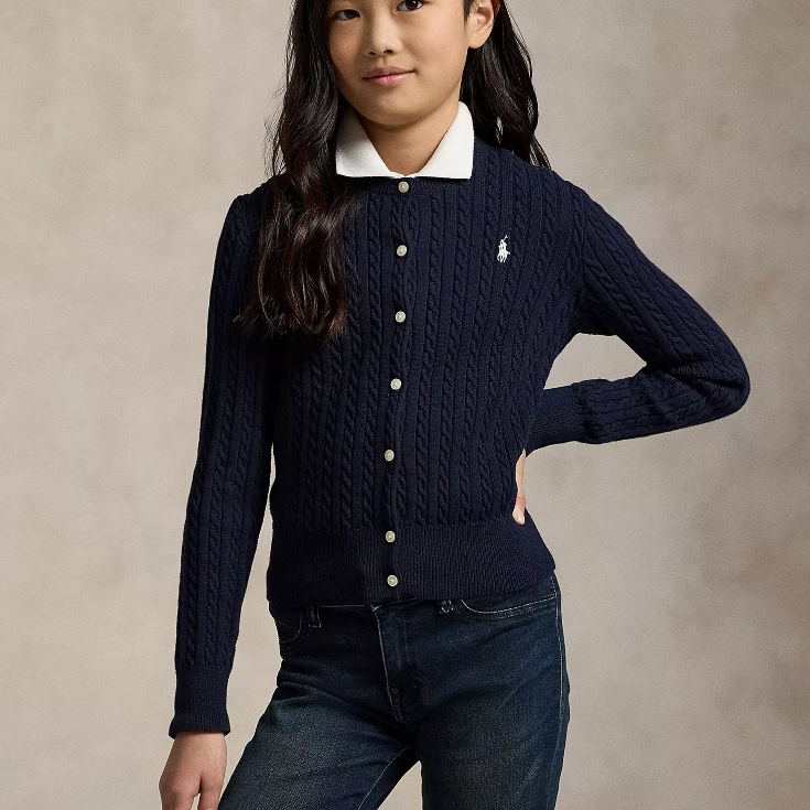 POLO RALPH LAUREN 拉夫劳伦大童款针织绞花开衫 多色可选