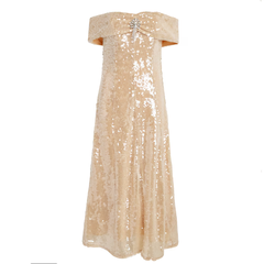 闪到犯规！Self-Portrait 金色亮片长裙