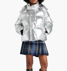 MAJE 金属色绗缝软壳夹克