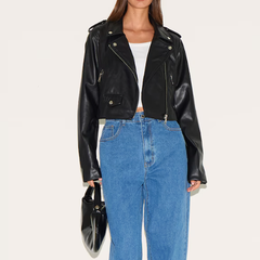 PrettyLittleThing 黑色机车皮夹克