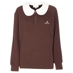 XS码好价！SHUSHU/TONG logo刺绣拉链领卫衣