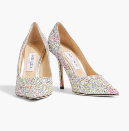 Jimmy Choo Love 100 系列闪片编织浅口女鞋