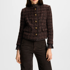 Veronica Beard Audrina 栗色粗花呢夹克