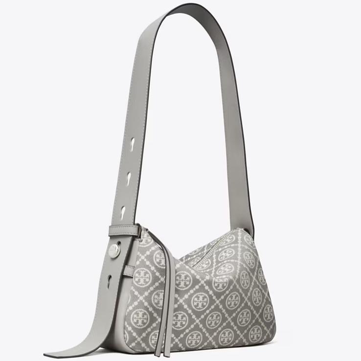 秦岚同款！Tory Burch 汤丽柏琦 老花盒子包 - 珍珠灰