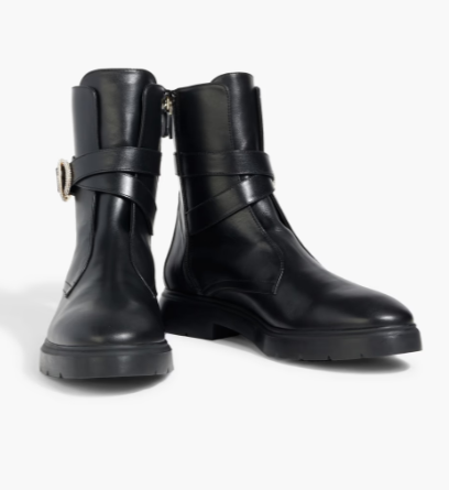 STUART WEITZMAN 水晶扣皮革短靴