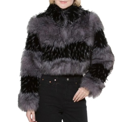 Belle Fare 仿皮草短夹克