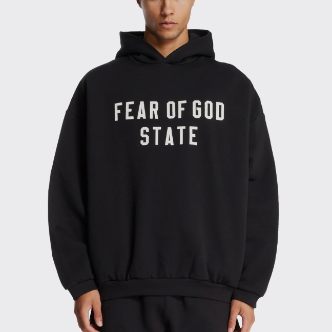 FEAR OF GOD ESSENTIALS Black 90s 黑色连帽卫衣