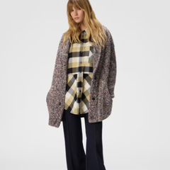 Missoni：秋冬大衣专场 羊毛混纺锯齿形流苏斗篷$400