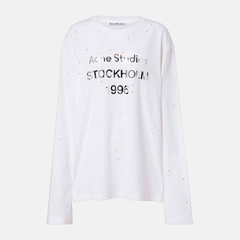 ACNE STUDIOS 1996 徽标印花钻石装饰白色T恤