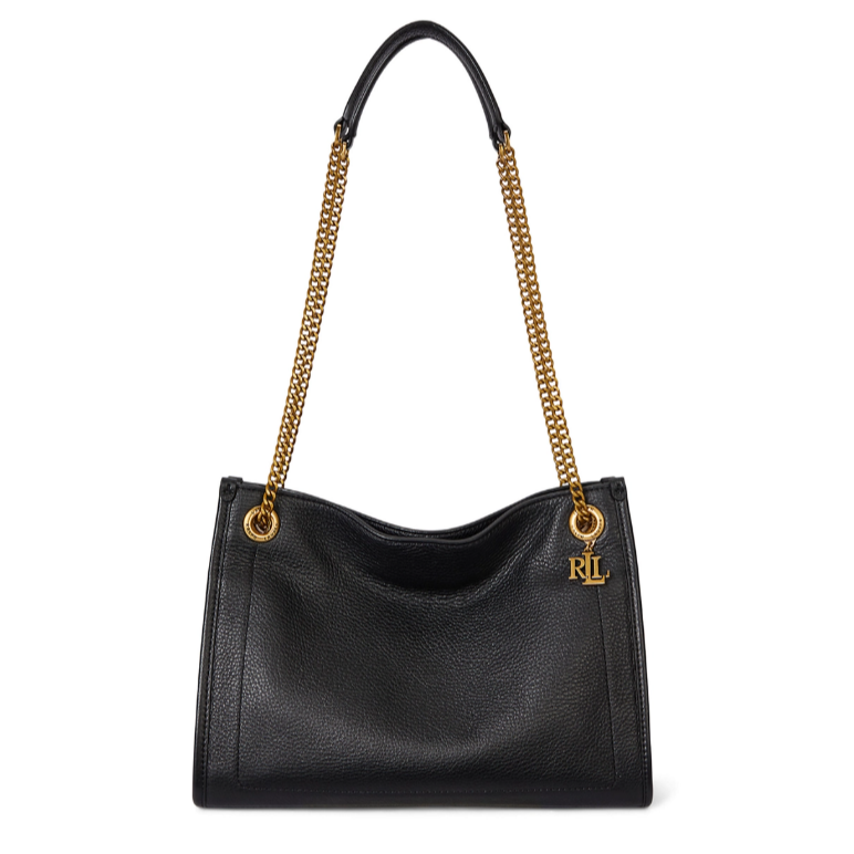 Lauren Ralph Lauren 拉夫劳伦 Bradley 荔枝纹皮革手提包