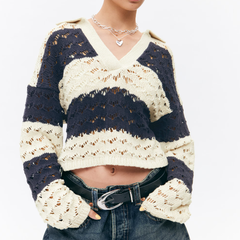 Monki 宽松镂空针织毛衣