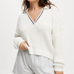 Cotton On 长袖V领Polo衫