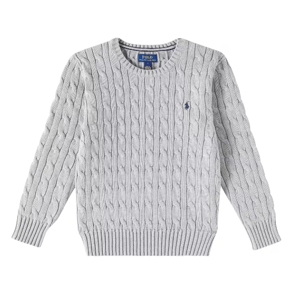 POLO RALPH LAUREN 拉夫劳伦大童款灰色绞花毛衣