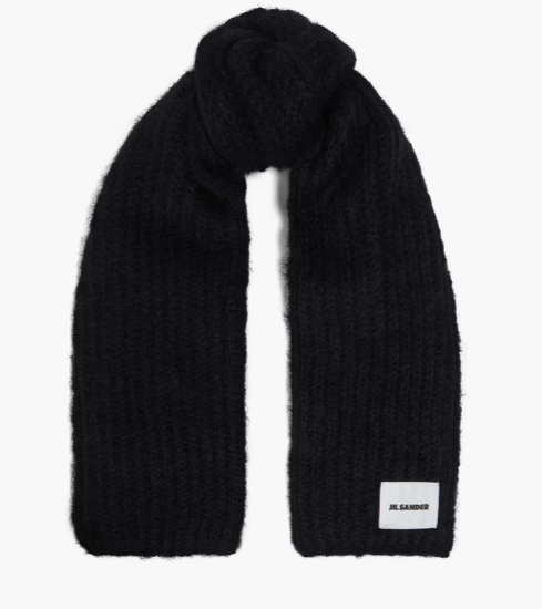 JIL SANDER 罗纹马海毛羊毛混纺围巾