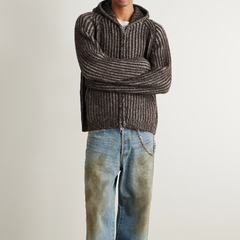 欧阳娜娜同款 OUR LEGACY 罗纹羊毛连帽外套