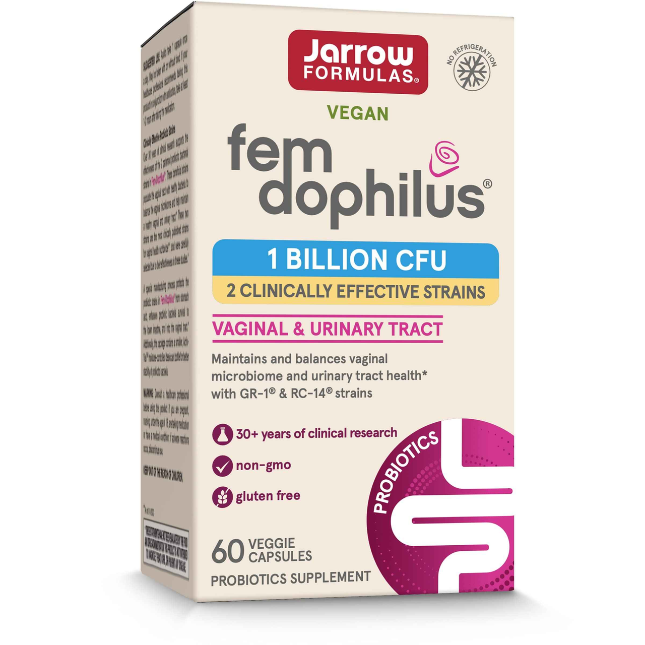 【含税直邮】Jarrow Formulas 益生菌胶囊 女性私密呵护 10亿活菌 60粒