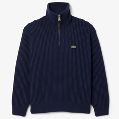 Lacoste 鳄鱼半拉链重磅羊毛衫