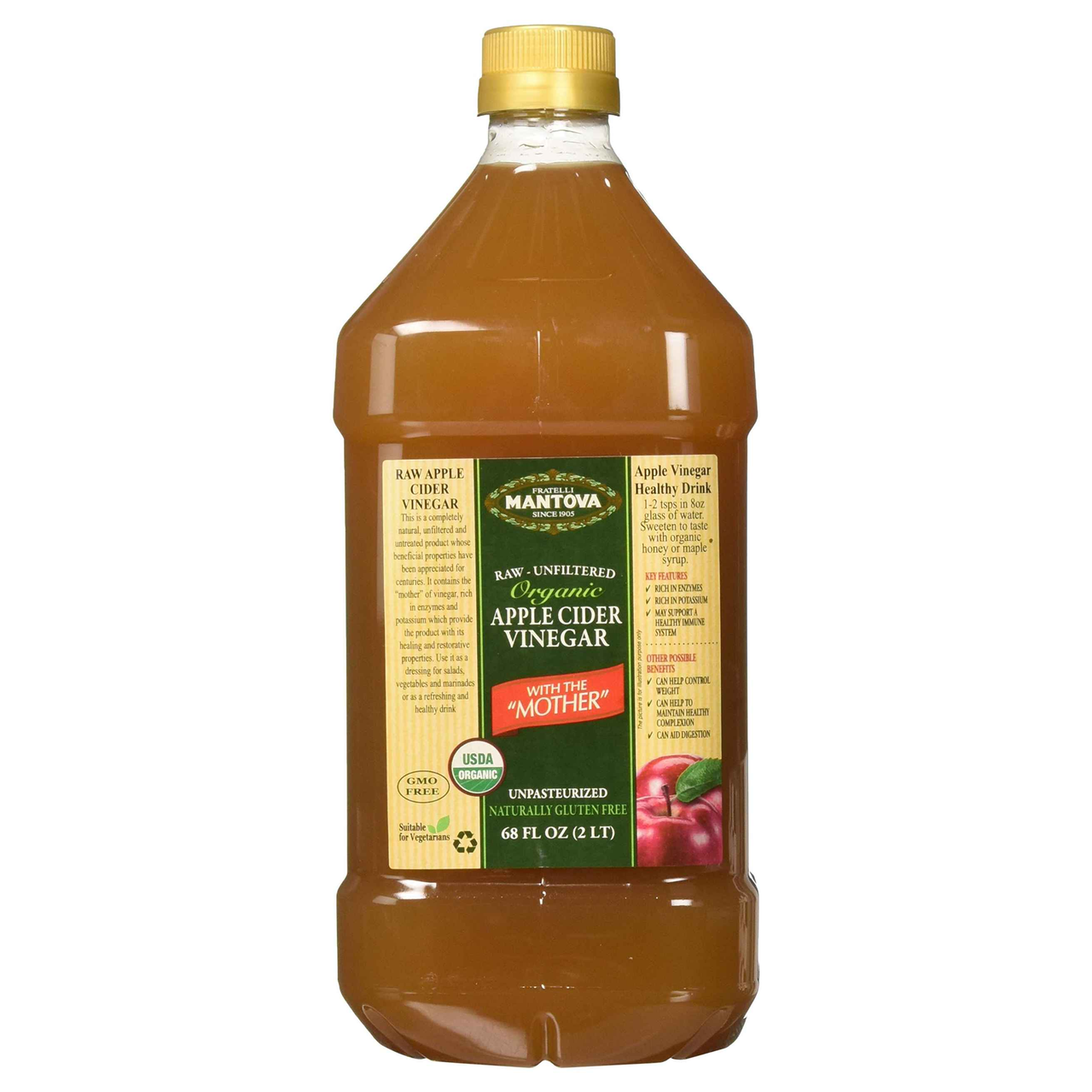 Mantova 有机苹果醋 2010毫升大容量 USDA认证