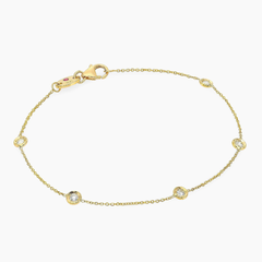 Roberto Coin 18K 黄金钻石镶边手链