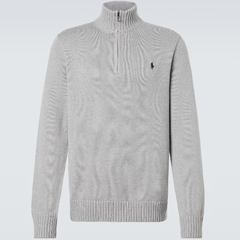 POLO RALPH LAUREN 拉夫劳伦灰色拉链套头毛衫