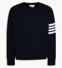 THOM BROWNE 条纹华夫格棉质毛衣