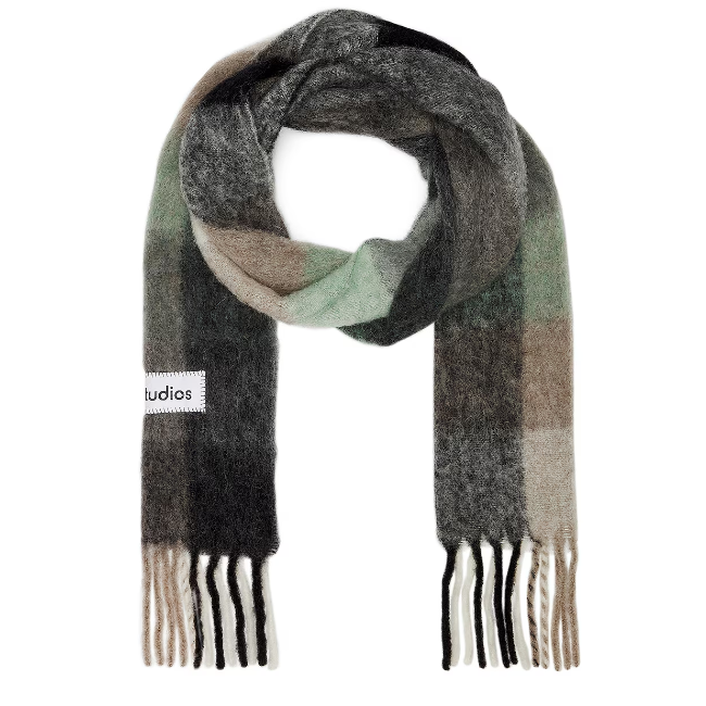 Acne Studios 灰绿格子围巾