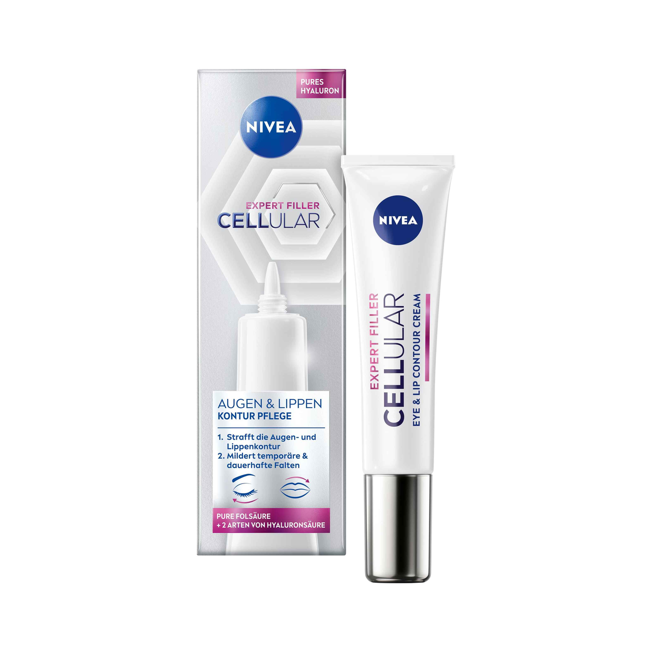 【含税直邮】NIVEA 妮维雅 Cellular Expert Filler 眼部和唇部轮廓护理 15ml