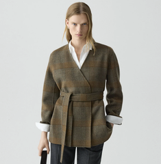 Theory 格纹羊绒羊毛混纺夹克