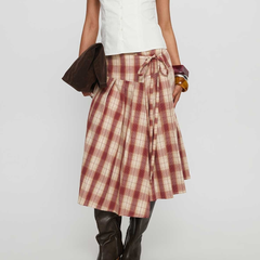 PRINCESS POLLY NORIE 红色格纹半身裙