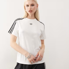 ADIDAS ORIGINALS 阿迪达斯三叶草印花白色T恤