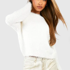 Boohoo 蓬松针织套头衫