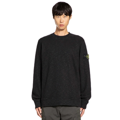 STONE ISLAND 石头岛徽标黑色毛衫