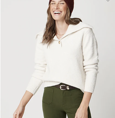 J.CREW 海军领针织衫