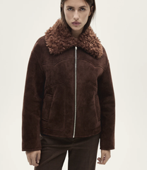 Mango 仿麂皮夹克