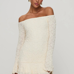 PRINCESS POLLY VANCESCA 长袖一字肩迷你连衣裙