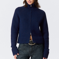 Weekday 柔软针织修身拉链开衫