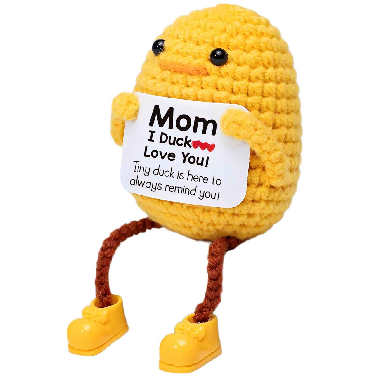 【含税直邮】KOOLYI 治愈系鸭子毛绒玩偶 手工编织励志公仔 生日送妈妈礼物 中号温暖摆件